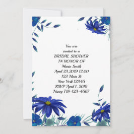 Blauer Brautparty Einladung