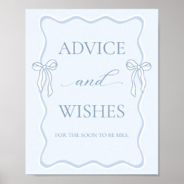 Blauer Brautparty-Ratgeber wünscht Poster