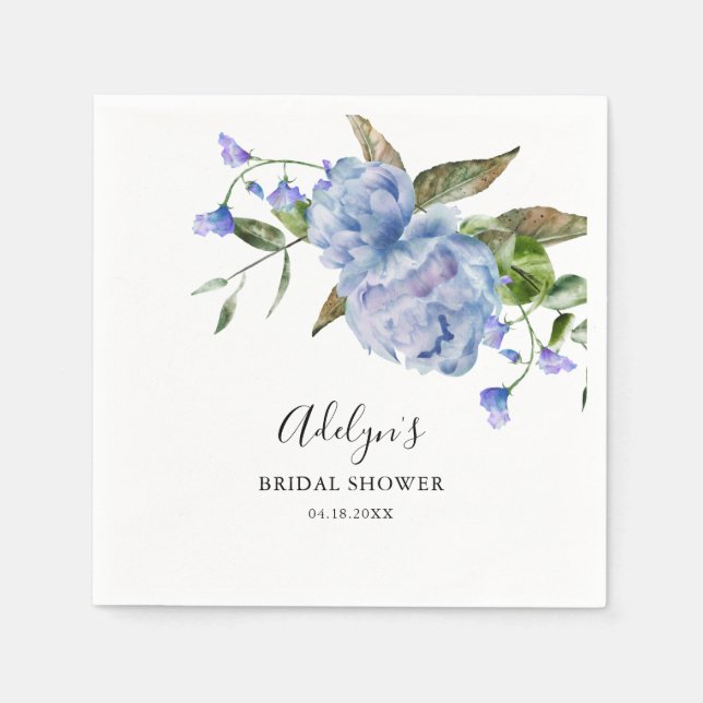 Blauer Brautparty Serviette (Vorderseite)