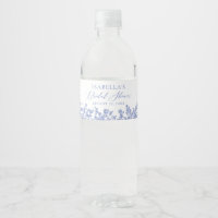 Blauer Brautparty Wasser Flaschen Etiketten