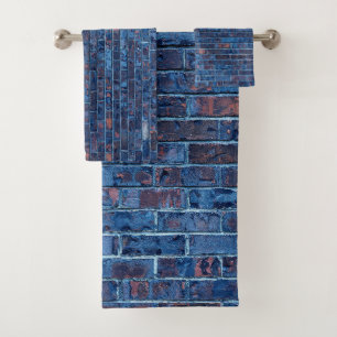 Blauer Brick Cool Badhandtuch Set