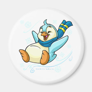 Blauer Bruce, der über Eis schiebt Magnet