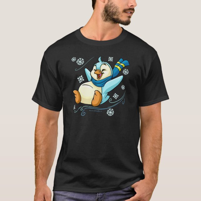 Blauer Bruce, der über Eis schiebt T-Shirt (Vorderseite)