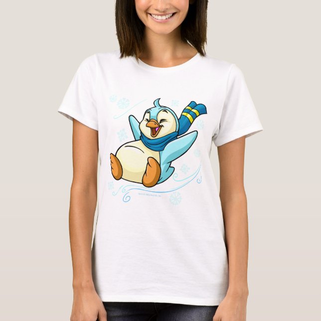 Blauer Bruce, der über Eis schiebt T-Shirt (Vorderseite)