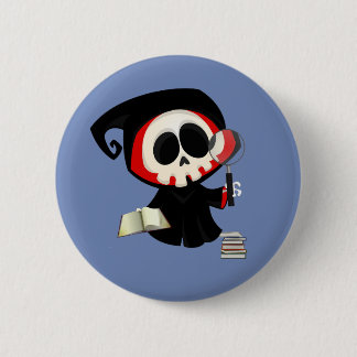 Blauer Buchgemeinschaft-Knopf Button