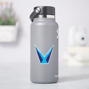 Blauer Buchstabe V Monogramm Aufkleber