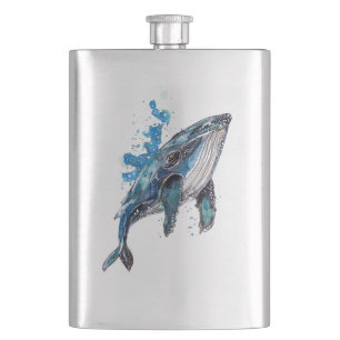 Blauer Buckelwal Flachmann