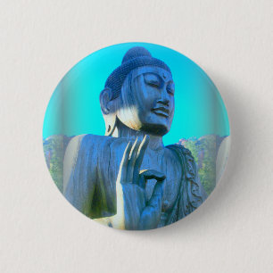 Blauer Buddha Button