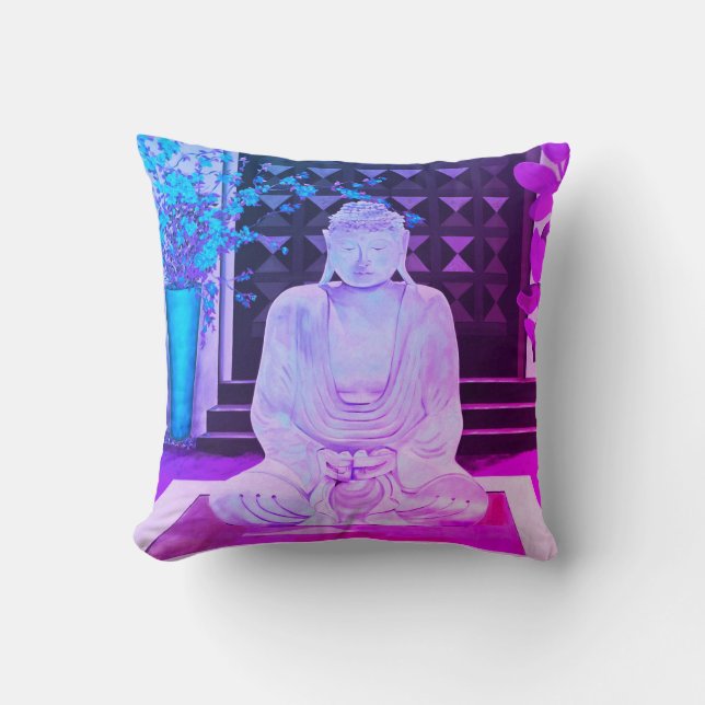 Blauer Buddha-Kissen Kissen (Vorderseite)