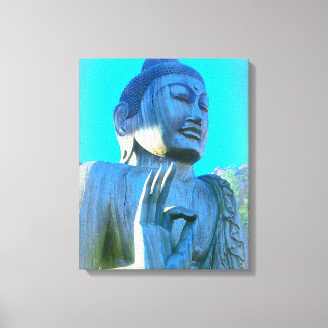 Blauer Buddha Leinwanddruck (Vorderseite)