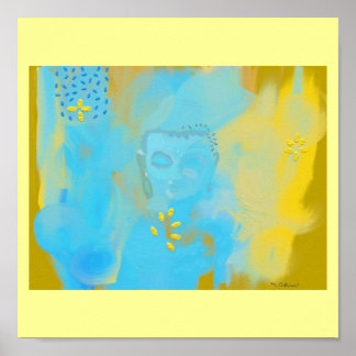 Blauer Buddha Poster