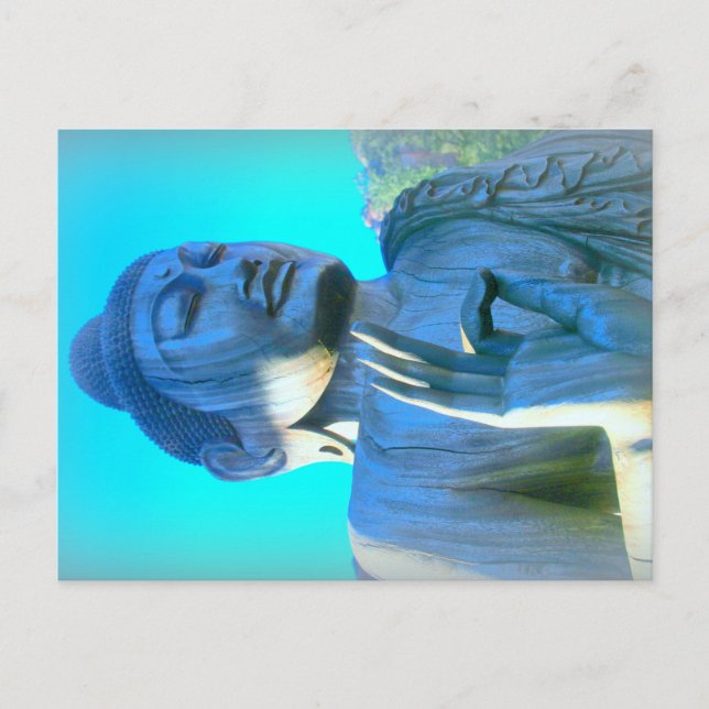 Blauer Buddha Postkarte (Vorderseite)