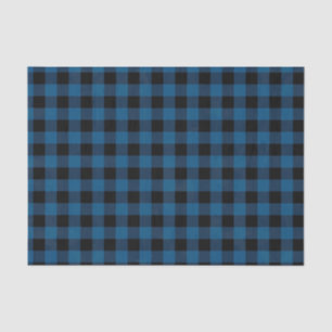 Blauer Büffel-Karo Seidenpapier