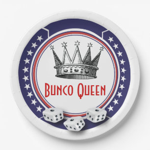 Blauer Bunco Queen Pappteller