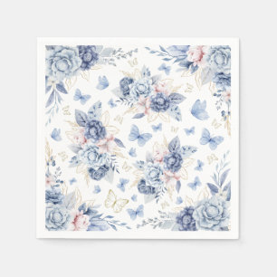 Blauer Butterfly Baby Dusche Serviette