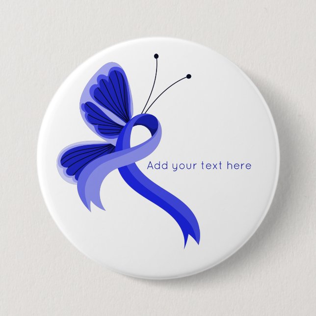 Blauer Butterfly-Button Button (Vorderseite)