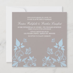 Blauer Butterfly Hochzeitstag Einladung