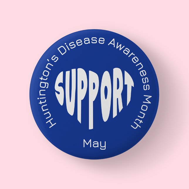 Blauer Button zum Bewusstseinsmonat der Huntington (Huntington's Disease Awareness Month)