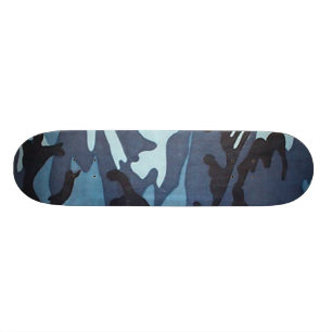 Blauer CamouflageSkateboard Pro Skateboard