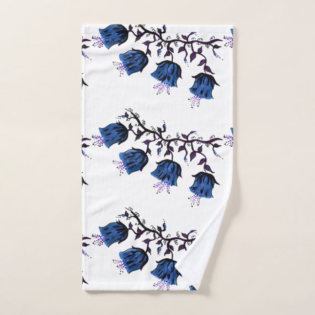 Blauer Canterbury Glocken auf Weinbergen Blume Han Handtuch (Handtuch)