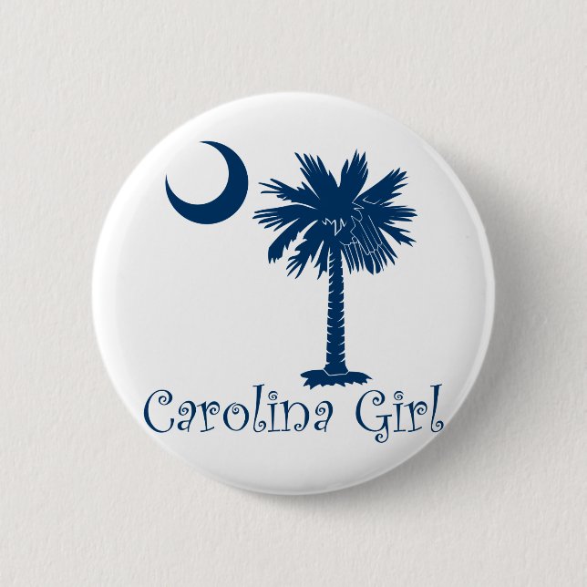 Blauer Carolina-MädchenPalmetto Button (Vorderseite)