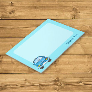 Blauer Cartoon-Auto-Notizblock Notizblock