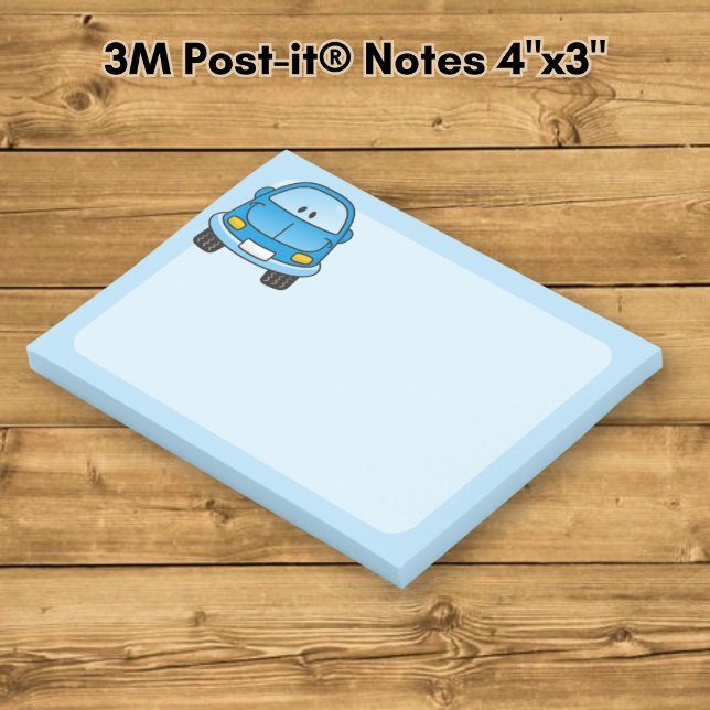 Blauer Cartoon-Auto Post-it Klebezettel (Von Creator hochgeladen)