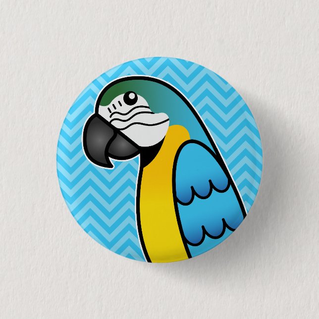 Blauer Cartoon Button (Vorderseite)