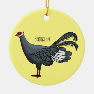 Blauer Cartoon Keramik Ornament