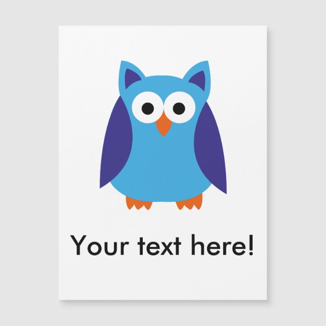 Blauer Cartoon Magnetkarte (Vorderseite)