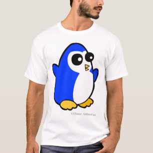 Blauer Cartoon Penguin vom Südpol T-Shirt