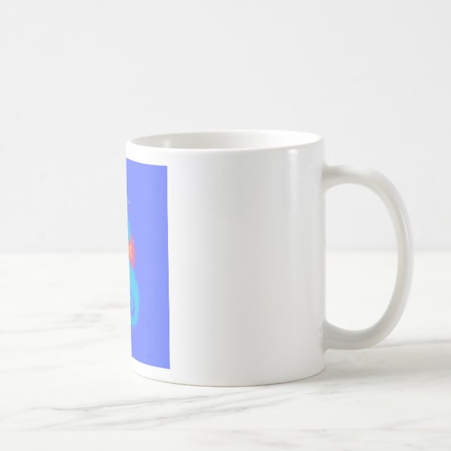 Blauer Cartoon-Seepferdchen Kaffeetasse (Rechts)
