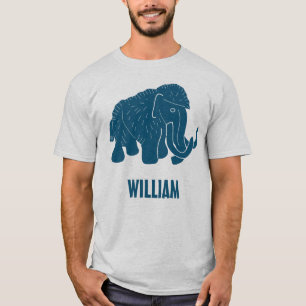 Blauer Cartoon Wolle Mammot Personalisiert T-Shirt