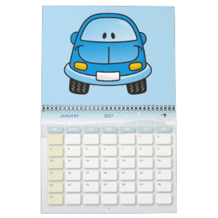 Blauer Cartoonwagen Kalender