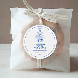 Blauer Champagner-Turm Nichts Ausgefallenes, einfa Runder Aufkleber