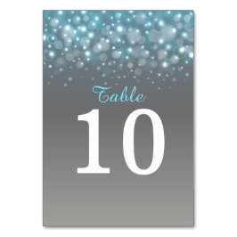 Blauer Champagnerbläschen Hochzeit-Tischnummern Tischnummer