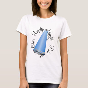 Blauer Cheerleader-Megaphon-T - Shirt