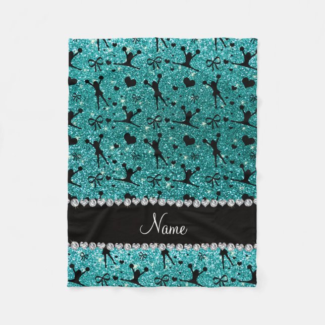 Blauer cheerleading Glitter des Fleecedecke (Vorderseite)