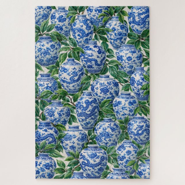 Blauer chinesischer Porzellan-Ginger-Topf (Vertikal)