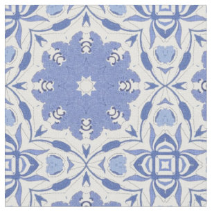 Blauer Chinoiserie viereckiger Dekorator Fabric Stoff