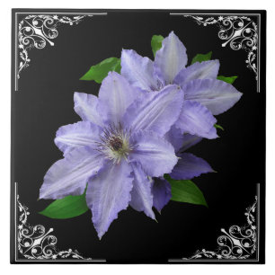 BLAUER CLEMATIS IM VIKTORIANISCHEN RAHMEN FLIESE