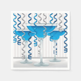 Blauer Cocktail und Band Serviette