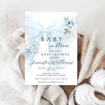 Blauer Coquette Bow Baby in Blüte Boy Dusche