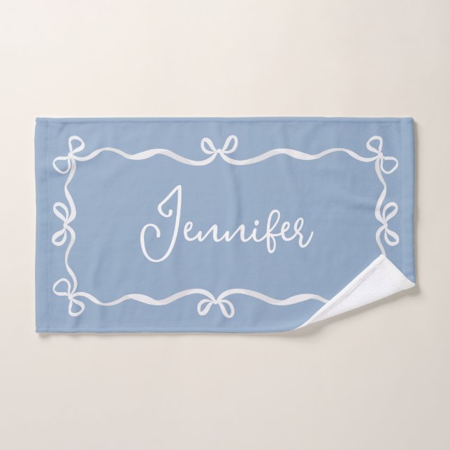 Blauer Coquette Handtuch, Individuelle Name Handtuch (Handtuch)