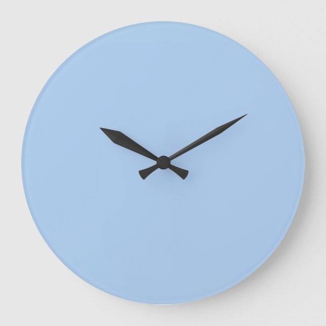 Blauer Cornflower Blau Farbe Große Wanduhr (Vorderseite)