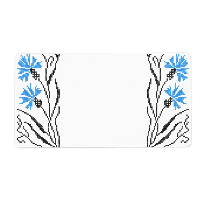 Blauer Cornflower-Kreuzstich-Design (Vorne)
