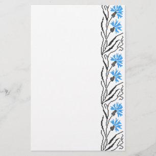 Blauer Cornflower-Kreuzstich-Design Flyer