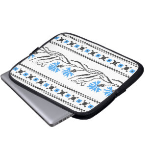 Blauer Cornflower-Kreuzstich-Design Laptopschutzhülle