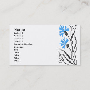 Blauer Cornflower-Kreuzstichentwurf Visitenkarte