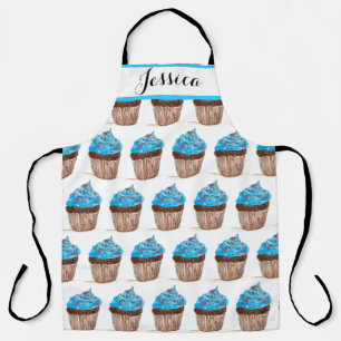 Blauer Cupcake Essen Dessert Kuchen Bäcker Süß Erw Schürze